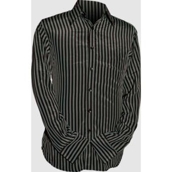 chenaski poly stripes petrol black retro overhemd