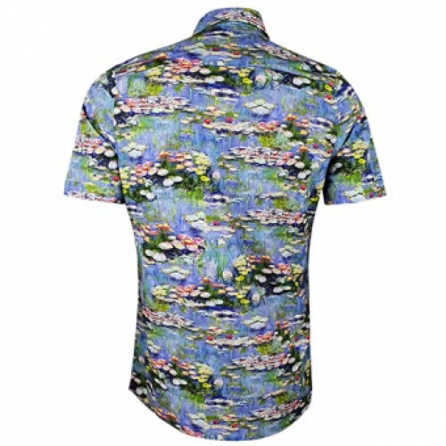 terras Optimisme Wind Overhemd korte mouw heren 'Monet' ​is een overhemd met een schilderij