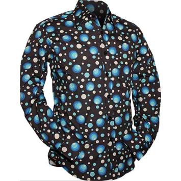 chenaski retro overhemd dots and spots Navy